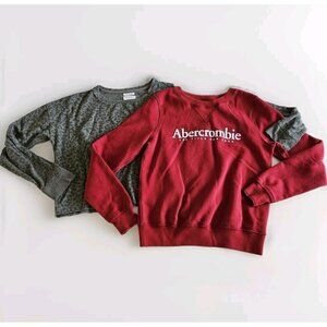 Sweatshirt Women M Lot of 2 Abercrombie & Fitch Thread & Supply Preppy Fleece LS
